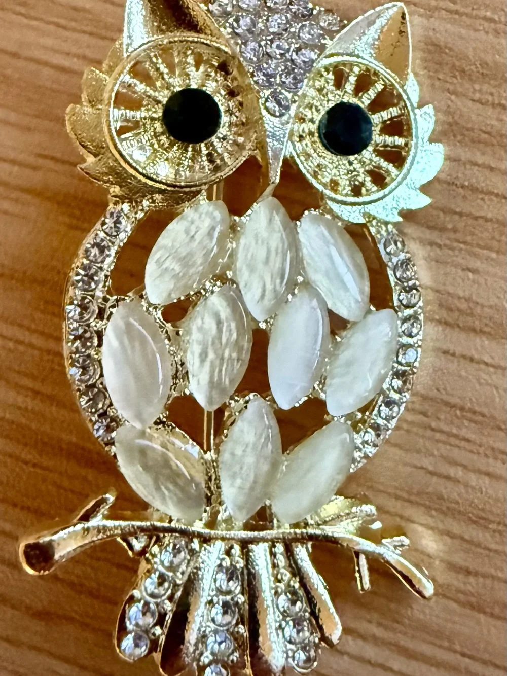 Blue Crystal Butterfly & Gold Owl Brooch 2 Pieces Rhinestone New